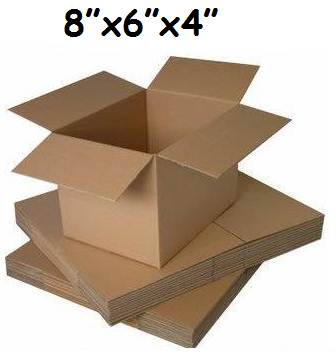 500 x Single Wall Cardboard Postal Mailing Boxes 8"x6"x4"